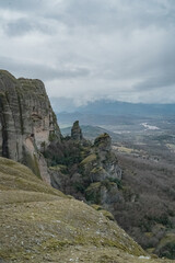 The rocks and views in meteora in greece. 