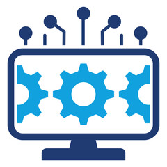Digital Engineering Solid Blue Icon