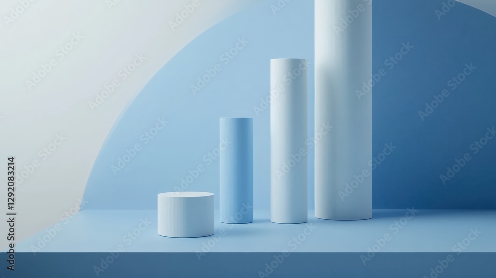 Leinwandbilder comparison of sales before and after showing significant growth trend with decorative bar chart elem
