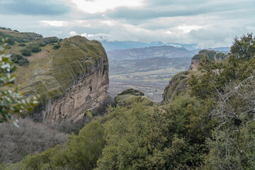 The rocks and views in meteora in greece. 