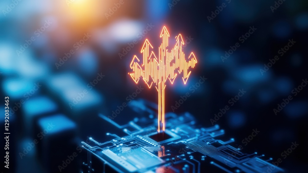 Aufkleber innovative technology visualization digital environment graphic design futuristic setup close-up vie