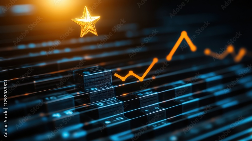 Poster analyzing business trends and growth metrics digital environment data visualization modern technolog