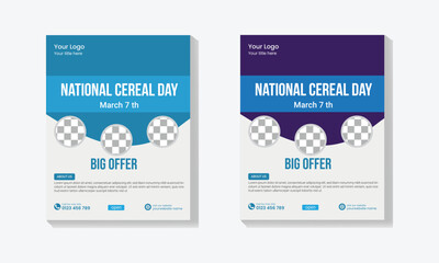 national cereal day flyerr templates
