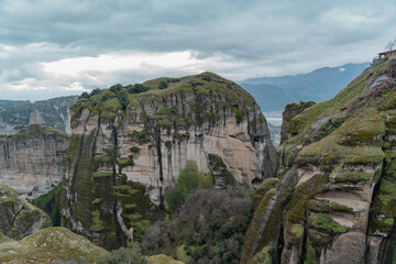 The rocks and views in meteora in greece. 