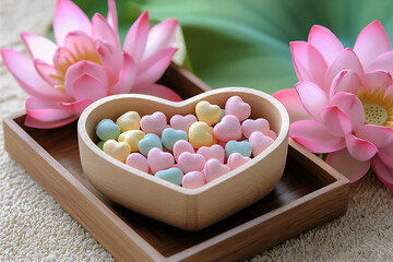  pastel lotus candy dish