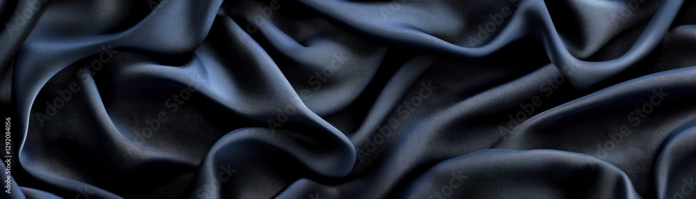 Poster black fabric background with soft texture for photography and design projects