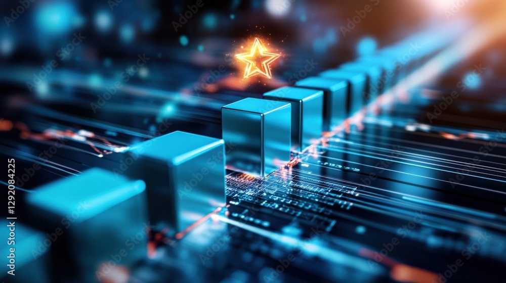 Poster technological advancements in data processing digital environment infographic futuristic abstract co