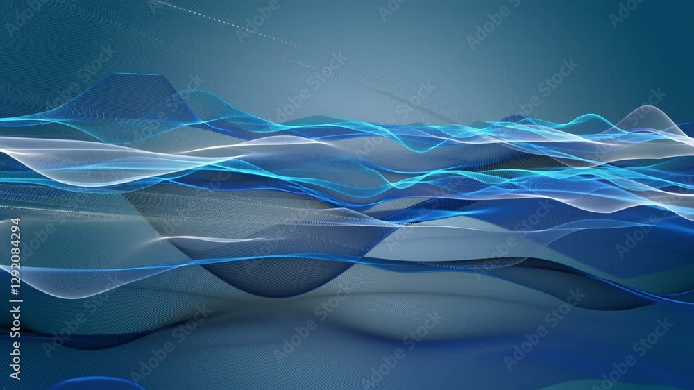 Aufkleber fantastic video animation with particle wave object in slow motion, 4096x2304 loop 4k
