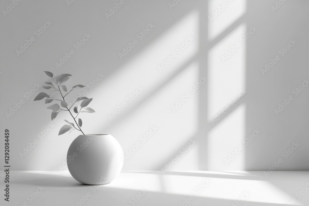 Poster minimalist indoor plant arrangement in a bright space with soft shadows during daylight hours. gener