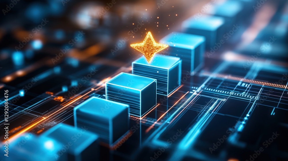 Poster innovative digital growth metrics virtual space infographic high-tech environment close-up view data