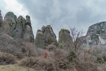 The rocks and views in meteora in greece. 
