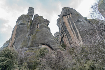 The rocks and views in meteora in greece. 