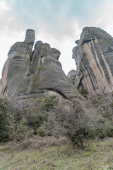 The rocks and views in meteora in greece. 