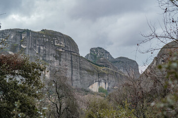 The rocks and views in meteora in greece. 