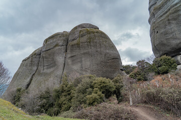 The rocks and views in meteora in greece. 