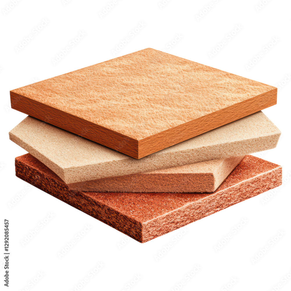 Poster durable insulation panels in various colors and textures , isolated on a transparency background
