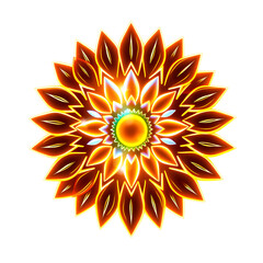 Naklejka premium Sunflower holographic 3D icon. neon symbol vector illustration isolated on white background. Generative AI