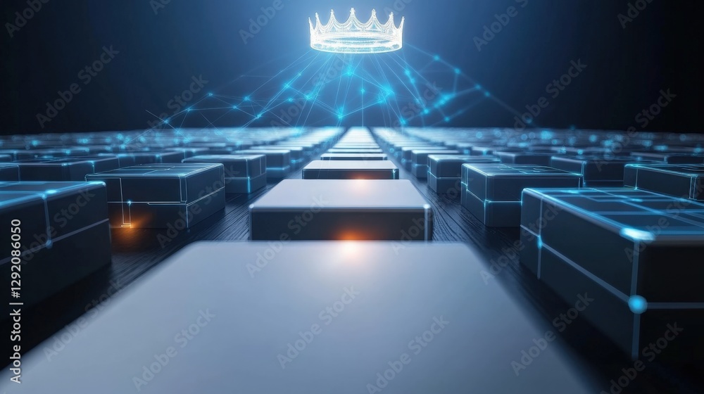 Aufkleber digital innovation showcase futuristic technology abstract concept high-tech environment dynamic per