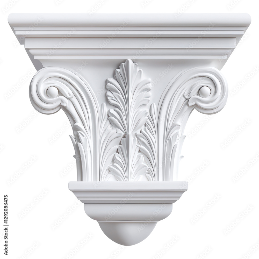 Aufkleber elegant architectural cornice with intricate leaf design , isolated on a transparency background