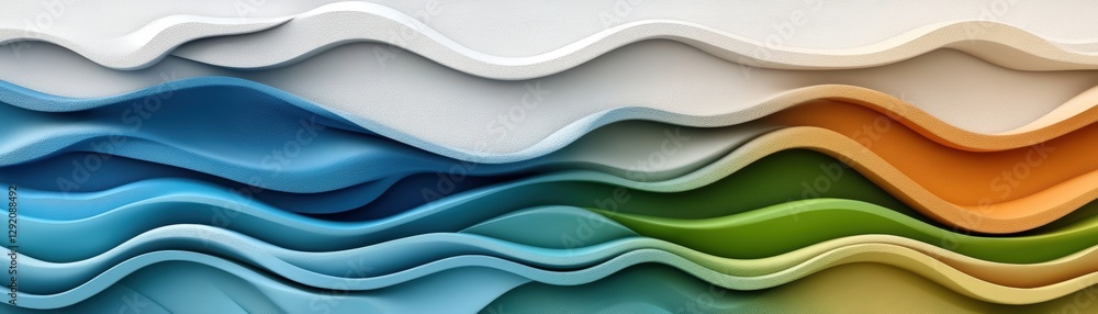 Poster abstract 3d wave background design with dynamic flowing lines and shapes in vivid colors