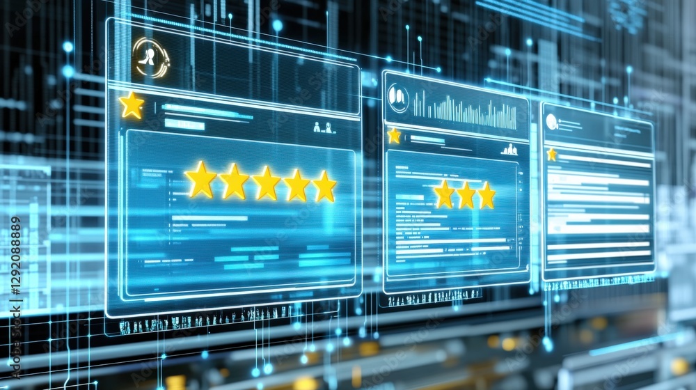 Poster digital performance review systems transforming business strategies corporate office data visualizat