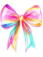 Vibrant Colorful Hand Painted Bow