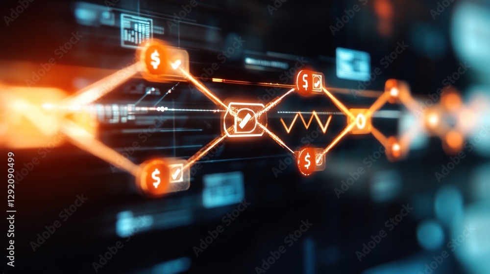 Poster dynamic financial data visualization digital environment infographic technology abstract concept