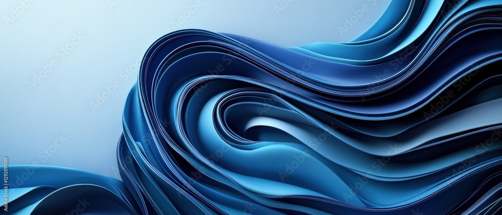 Poster abstract blue background featuring wavy lines with space for text and images in modern design
