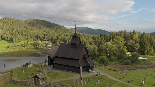 Eidsborg Stave Church, located in the village of Eidsborg in Tokke Municipality, Telemark county, Norway