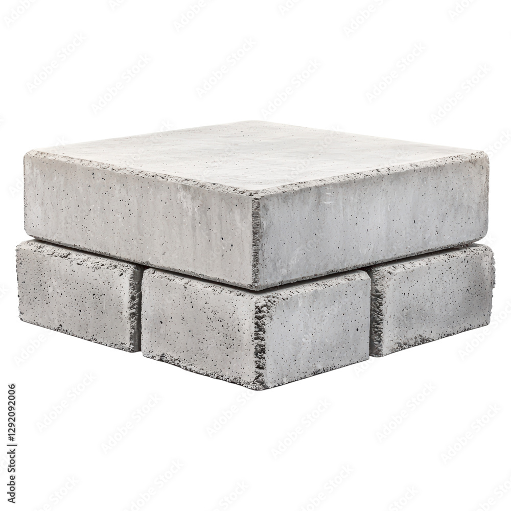 Poster concrete block structure for construction projects , isolated on a transparency background