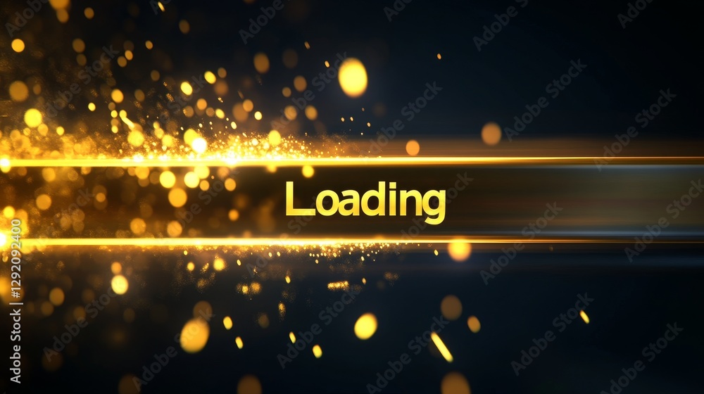 Aufkleber a vibrant and eyecatching loading graphic showcasing sparkling particles, along with brilliantly glo