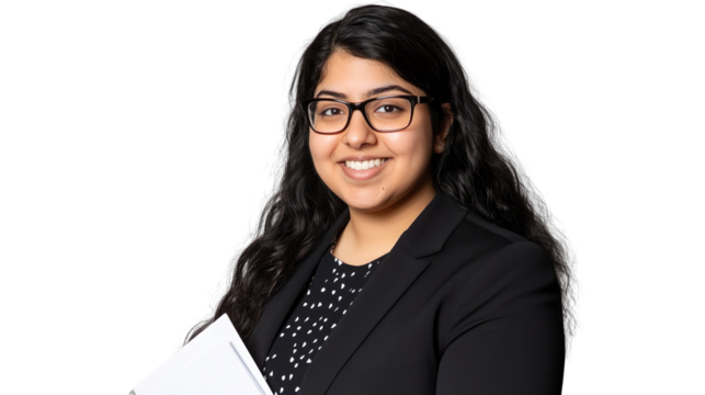 Smiling Female Executive Holding Documents Professional Look Transparent PNG