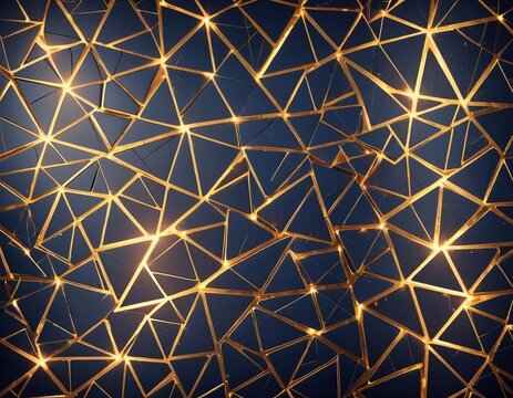 Black triangles on a gold background abstract