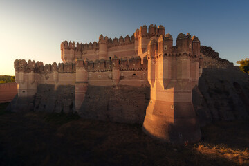 old castle in the sunset