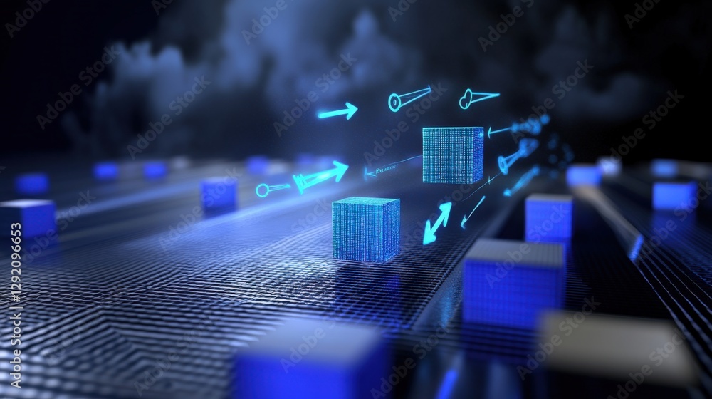Aufkleber dynamic data transmission virtual environment digital art technology futuristic visual concept for e