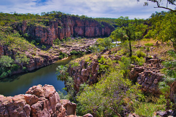 The spectacular sandstone canyon of the Katherine Gorge in Nitmiluk (Katherine Gorge) National Park, Northern Territory, Australia
