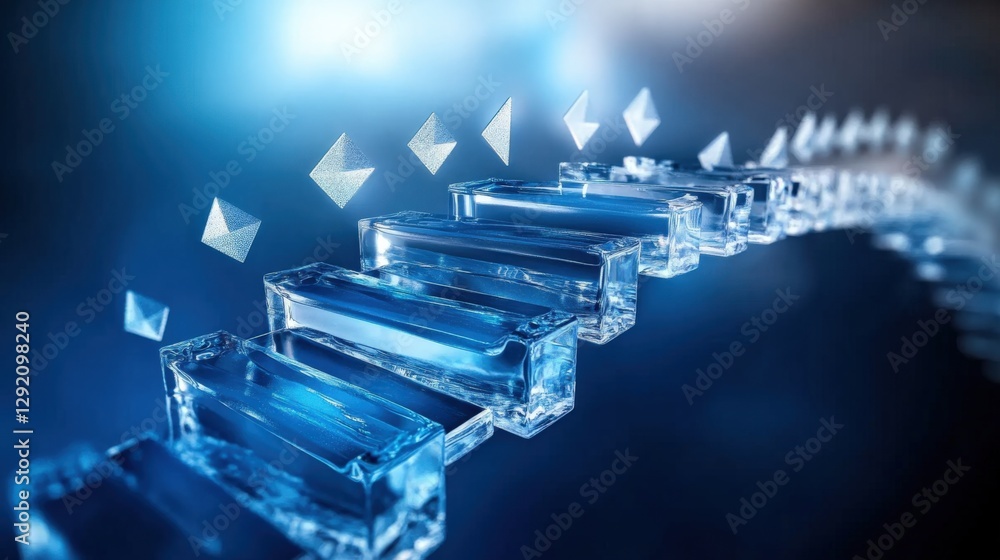 Aufkleber dynamic ice structure formation abstract environment digital art futuristic concept close-up perspec
