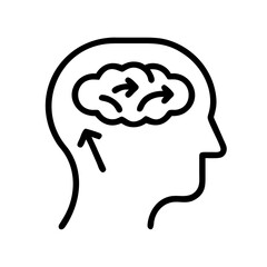 Obraz premium Mental confusion concept illustration with brain in profile view