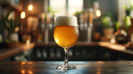 Glass of light beer on white background