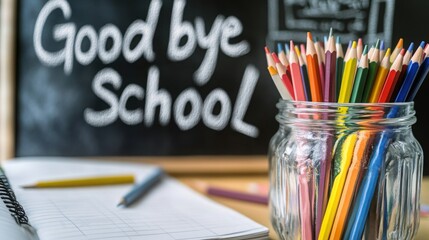 Students celebrate the end of the school year with colorful pencils and a farewell note