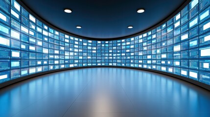 High-Tech Control Room with Glowing Screens