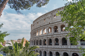 Obraz premium The Colosseum in Rome is a historical beautiful building.