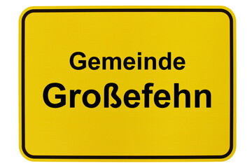Illustration eines Ortsschildes der Gemeinde Großefehn in Niedersachsen