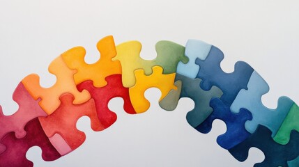 Obraz premium Puzzle pieces forming a colorful arc