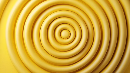 Fototapeta premium Yellow spiral pattern expanding, centered, on plain background, for design or abstract art