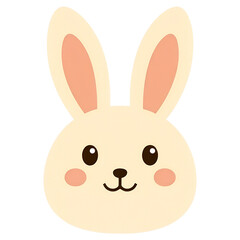 Fototapeta premium Cute Cartoon Bunny Face Illustration with Rosy Cheeks