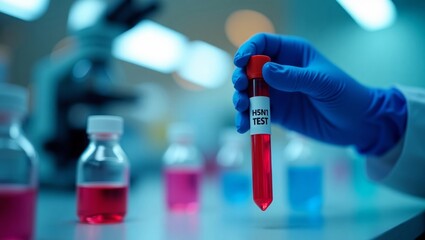 Laboratory test tube analysis of h5n1 avian influenza