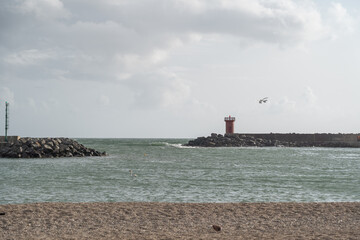 The beach and city of Ostia in Italy.