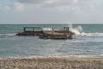 The beach and city of Ostia in Italy.