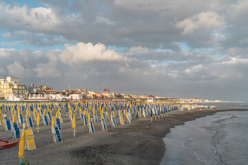 The beach and city of Ostia in Italy.